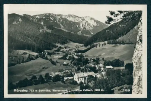 AK Mürzsteg /Steiermark, Teilansicht und Hohe Veitsch