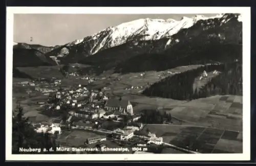 AK Neuberg a. d. Mürz, Teilansicht mit Schneealpe