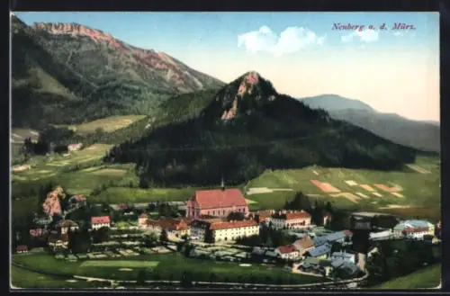AK Neuberg / Mürz, Ortspartie aus der Luft gesehen