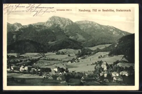 AK Neuberg /Steiermark, Gesamtansicht mit der Schneealpe