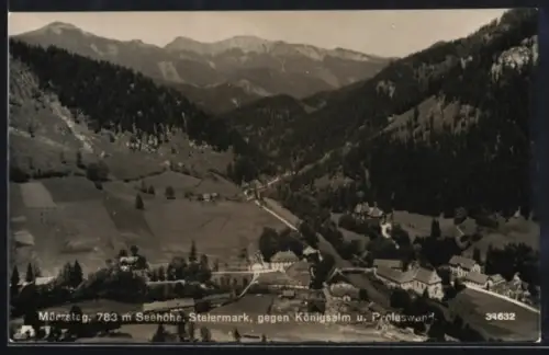 AK Mürzsteg /Steiermark, Teilansicht gegen Königsalm und Proleswand