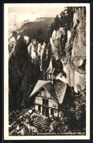 AK Breitenau am Hochlantsch, Schüsserlbrunn, Kapelle mit Hochlantsch