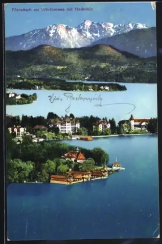 AK Pörtschach am Wörthersee, Teilansicht mit Hochobir