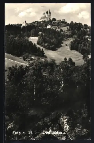 AK Linz a. D., Pöstlingberg mit Wallfahrtskirche