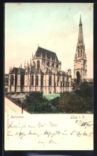 AK Linz a. D., Blick auf den Mariendom