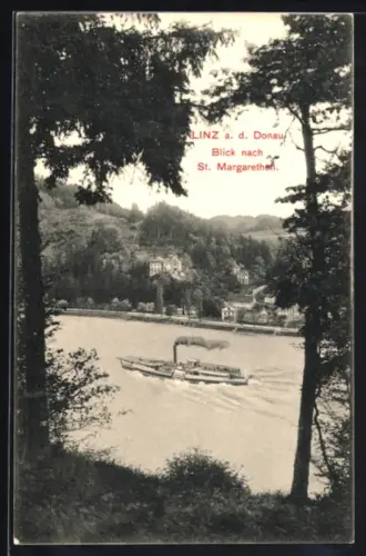 AK Linz a. d. Donau, Blick nach St. Margarethen