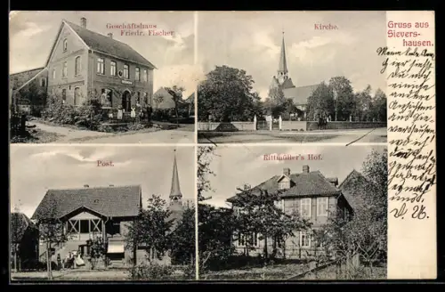 AK Sievershausen, Geschäftshaus F. Fischer, Rittmüllers Hof, Post