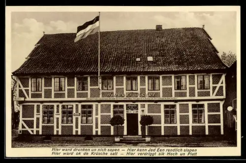 AK Jork i. Altenlande, Sievers Hotel F. Sievers, Frontansicht