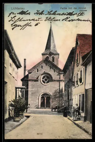 AK Lichtenau, Partie mit der Kirche