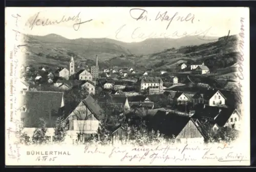 AK Bühlertal, Ortsansicht mit Kirche