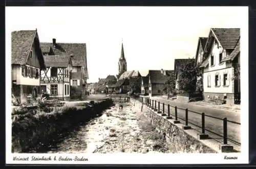 AK Steinbach b. Baden-Baden, Bach, Kirche