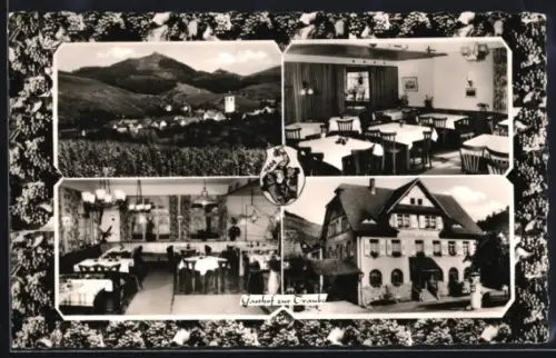 AK Neuweier bei Baden-Baden, Gasthof zur Traube, Inh. Jos. Fritz Neuweier, Gasträume, Ortsansicht