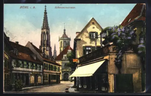 AK Bühl i. B., Schwanenstrasse