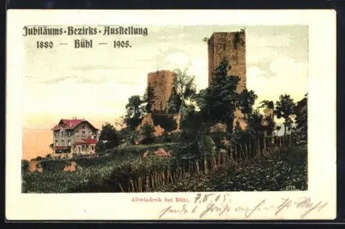 AK Altwindeck bei Bühl, Jubiläums-Bezirks-Ausstellung 1880-1905, Burgruine