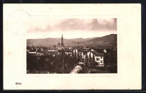 AK Bühl /Baden, Stadtansicht mit Kirche