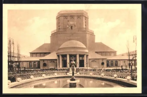 AK Leipzig, Intern. Baufachausstellung Leipzig 1913, Halle für Raumkunst mit Rosengarten