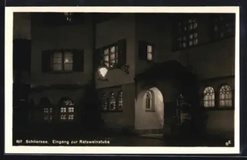 AK Schliersee, Eingang zum Restaurant Ratsweinstube