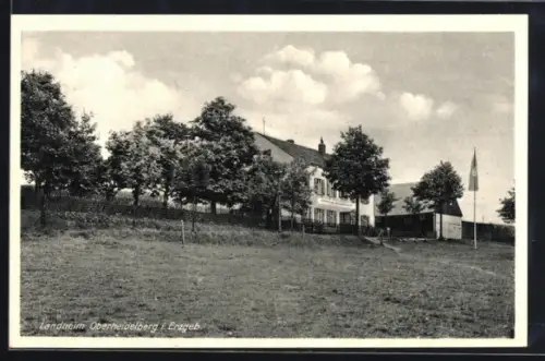 AK Oberheidelberg i. Erzgeb., Landheim, an einem wolkigen Tag