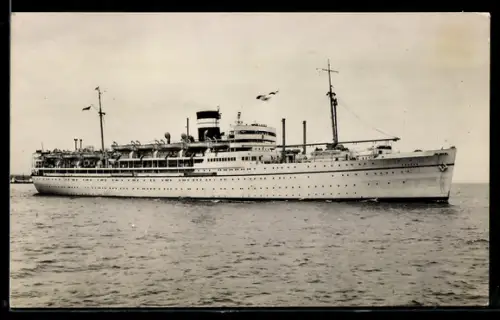 AK Passagierschiff M.S. Dunera der B.I.S.N. Co. Ltd. in Fahrt