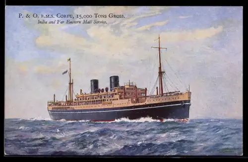 AK Passagierschiff R.M.S. Corfu der P. & O. Line, 15.000 BRT