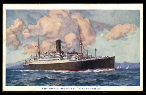AK Passagierschiff T.S.S. California der Anchor Line vor der Küste
