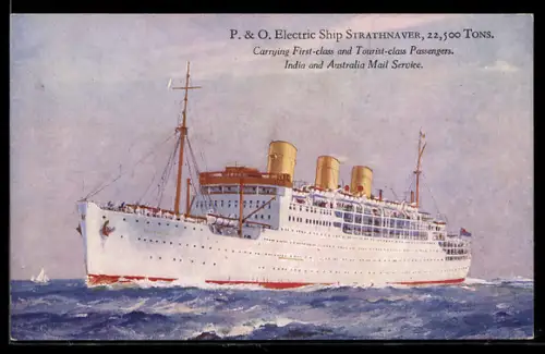 AK Passagierschiff Strathnaver der P. & O. auf See, 22.500 BRT