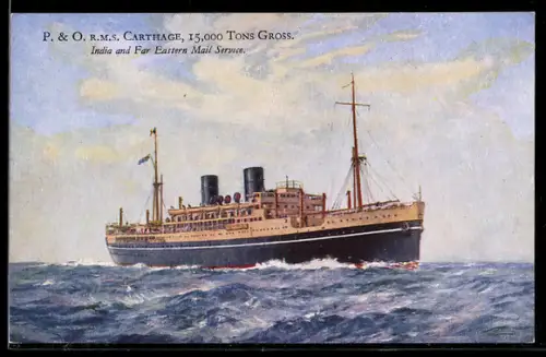 AK Passagierschiff R.M.S. Corfu der P. & O. Line auf hoher See