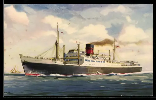 AK Passagierschiff R.M.S. Nova Scotia der Furness Warren Line in Fahrt