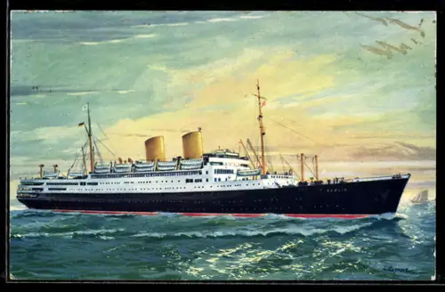 AK Passagierschiff M.S. Berlin auf See, Norddeutscher Lloyd Bremen