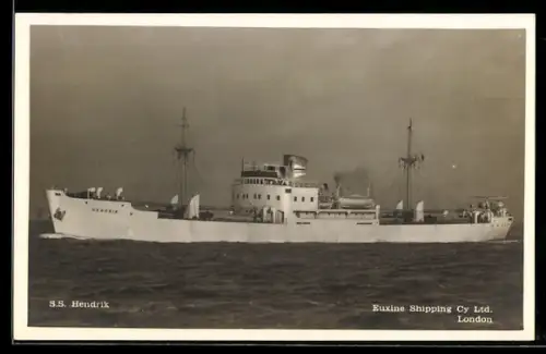 AK Frachtschiff S.S. Hendrik der Euxine Shipping Cy Ltd. London auf See, Handelsschiff