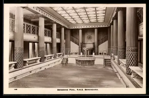 AK Passagierschiff R.M.S. Berengaria, Swimming Pool
