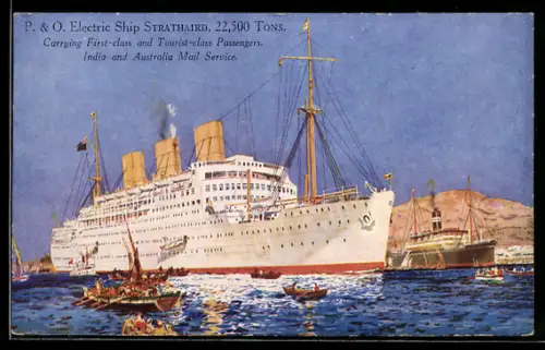 AK Passagierschiff Strathaird der P. & O. vor der Küste neben weiterem Passagierdampfer