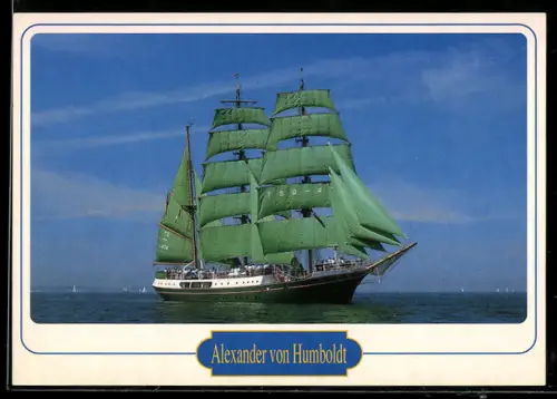 AK Dreimastbark Alexander von Humboldt in Fahrt, Segelschiff