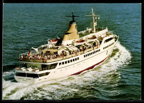 AK Passagierschiff MS Baltic Star der Seetouristik Reederei aus der Vogelschau