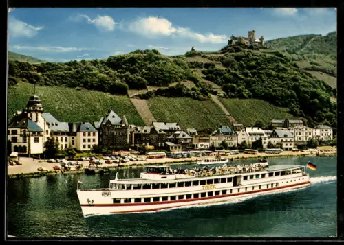 AK Passagierschiff M.S. Trier der Köln-Düsseldorfer Rheindampfschiffahrt vor Weinbergen