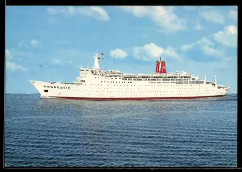 AK Passagierschiff TS Hanseatic der Deutschen Atlantik Linie in Fahrt auf hoher Se