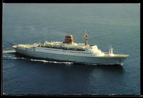 AK Passagierschiff MS Sagafjord der Norwegian America Line aus der Vogelschau