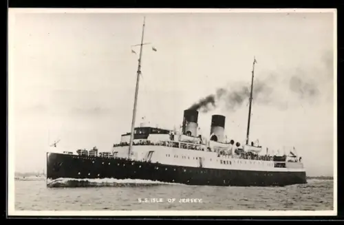 AK Passagierschiff S.S. Isle of Jersey unter Volldampf