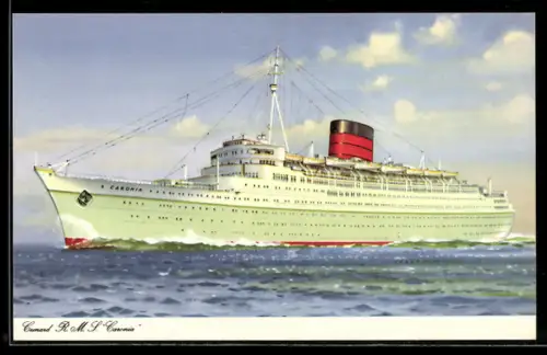 AK Passagierschiff R.M.S. Caronia der Cunard Line in Fahrt