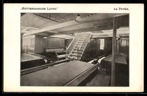 AK Passagierschiff S.S. Patria vom Rotterdamsche Lloyd, Speisesaal der Dritten Klasse
