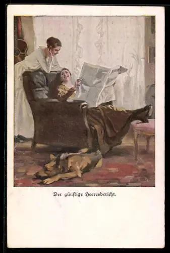 Künstler-AK Brynolf Wennerberg: Der günstige Herresbericht