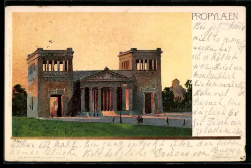Künstler-AK Heinrich Kley: München, Blick zu den Propyläen