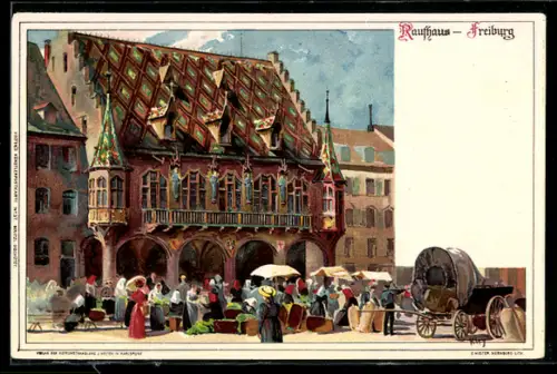 Künstler-AK Heinrich Kley: Freiburg, Markt am Kaufhaus