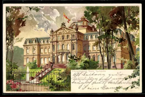 Künstler-AK Heinrich Kley: Karlsruhe, Erbgrossherzogl. Palais