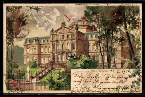 Künstler-AK Heinrich Kley: Karlsruhe, Erbgrossherzogl. Palais