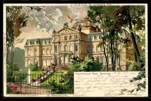 Künstler-AK Heinrich Kley: Karlsruhe, Erbgrossherzogl. Palais