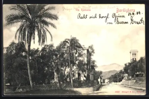AK Bordighera, Via Romana