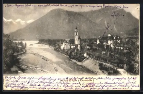 AK Masera /Ossola, Panorama mit Kirche