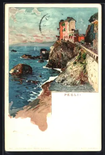 Künstler-AK Manuel Wielandt: Pegli, Panorama