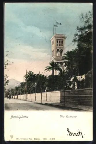 AK Bordighera, Via Romana